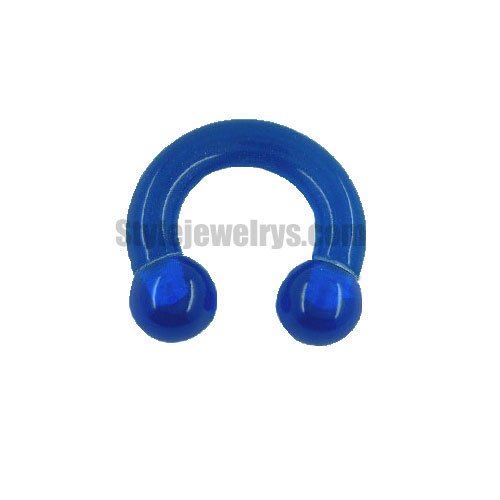Body jewelry Nose Rings Blue semi circle nose stud SYB330007 - Click Image to Close